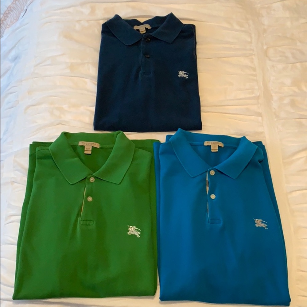 Bundle of three Burberry Brit polo shirts.
